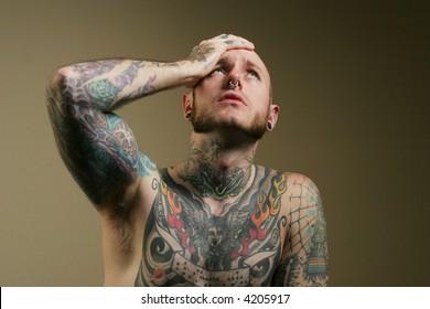 Tattoo Man With Headache