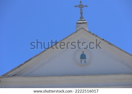 Taubate, Sao Paulo, Brazil, October 31, 2022 - Details of Greco Melquita Catolica de Sant'ana church, at Taubate