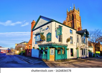 Taunton, UK - December 25, 2019: The Ring Of Bells Is A Traditional Pub In The Heart Of Taunton Situated Less Than A Minute From The Somerset County Cricket Ground On St James Street