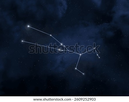 Taurus constellation on the background of the night sky. Zodiac sign connected by lines. Astrological symbol.