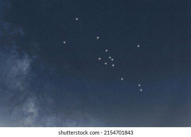 Taurus star constellation, Night sky, Cluster of stars, Deep space, Bull constellation - Powered by Shutterstock