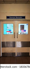 Tawau, Sabah-15 October 2020: The Big Door Of The Maternity Ward In A Government Hospital. Selective Image.