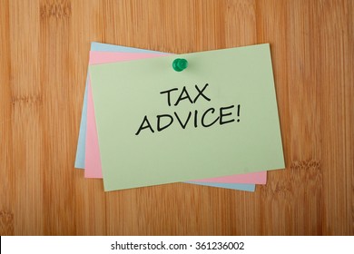 Tax Advice! Written On Green Paper Note