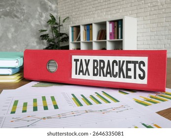 Tax brackets are shown using a text as financial concept