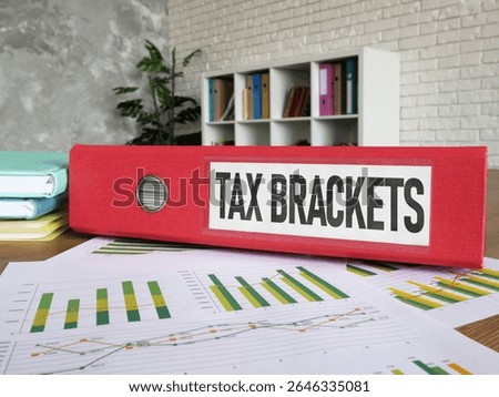 Tax brackets are shown using a text as financial concept