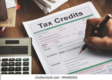 Tax Credits Claim Return Deduction Refund Concept