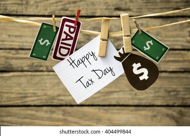 Tax day card or background - Shutterstock ID 404499844