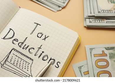 Tax deductions are shown using a text
