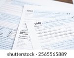 Tax form 1040 U.S. Individual Income Tax Return, business finance.