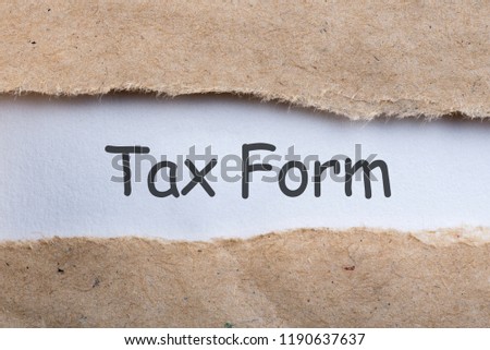 Tax form - Notification of the need to file tax returns, tax form in torn envelope