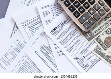 Tax Forms Background. The Concept Of Tax Settlement.