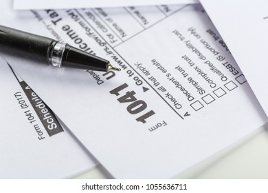Tax forms, close up