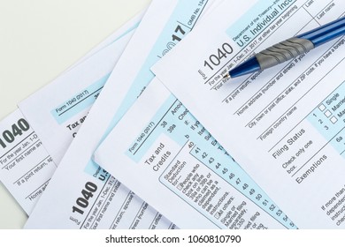 Tax forms, close up