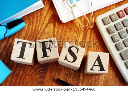 Tax Free Savings Account - TFSA from wooden cubes.