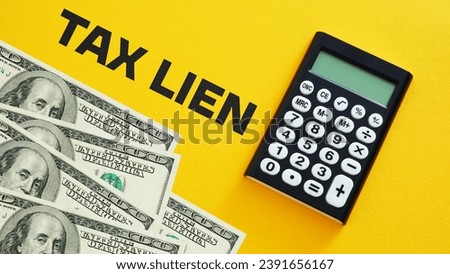 Tax lien is shown using a text