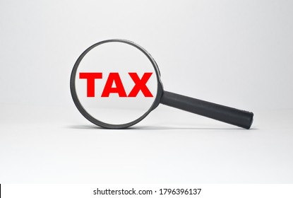 Tax Magnifying Glass On White Infinite Stock Photo 1796396137 