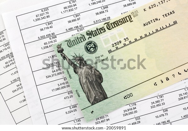 Tax Refund Check On Top Financial Stock Photo (Edit Now) 20059891