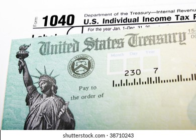 Tax Return Check And 1040 Individual Income Form