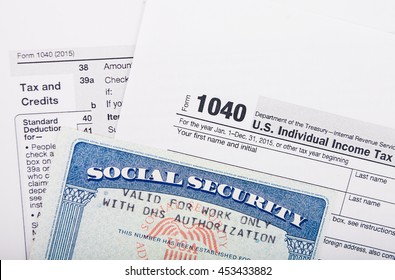 Tax Return Form And Social Security Number Card
