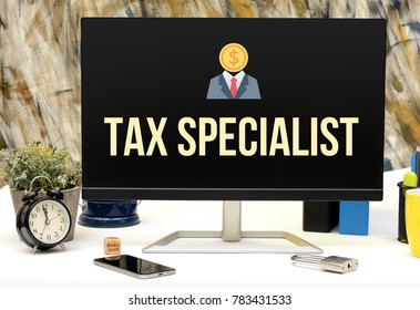 Tax Specialist Sign On Office Display Monitor