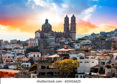 Taxco (Silver) City At Dusk, Mexico