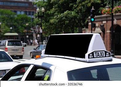 Taxi Billboard Blank Space For Outdoor Advertising