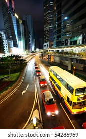 Taxi And Bus In Hong Kong