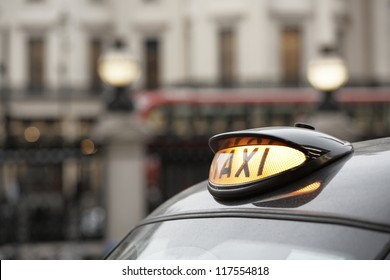 Taxi car in London - selective focus