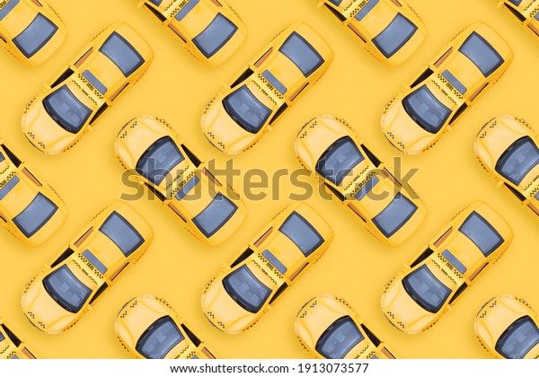 Taxi car top view.\
Taxi seamless pattern.