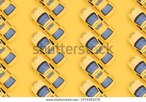 Taxi car top view.\
Taxi seamless pattern.