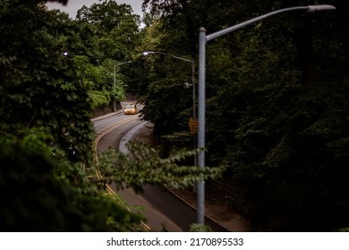 Taxi In Central Park 97th Street Transverse Top View 