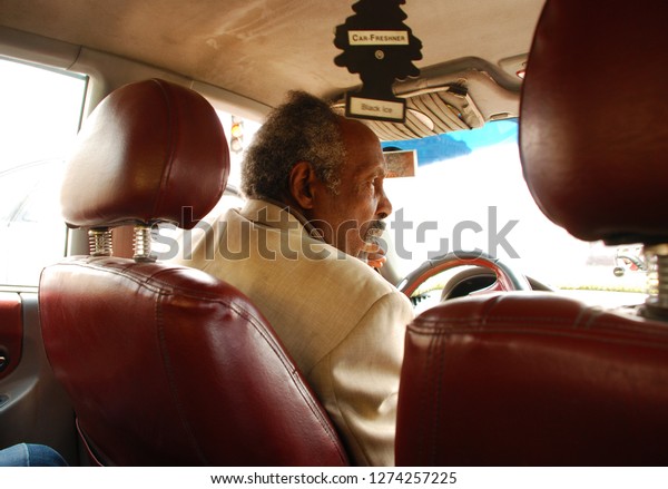 A taxi driver\
drives his car in the capital. The Arab Spring begins. Cairo,\
Egypt, Middle East, March 25,\
2011