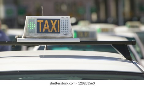 taxi sign - Shutterstock ID 128283563