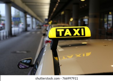 Taxi Sign At Airport 