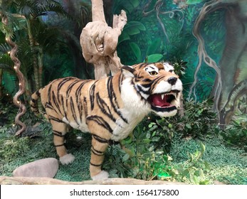 Taxidermy Of Tiger In The Museum