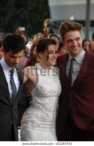 Taylor Lautner Kristen Stewart Robert Pattinson Stock Photo Edit