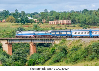 TAZARA (Tanzania, Zambia Railways) Train, passing through beautiful natural landscapes of Tanzania.