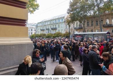 Tbilisi, Georgia - November 8, 2018:Protests of people in Georgia, Tbilisi