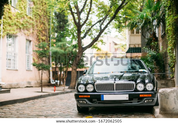 Tbilisi, Georgia -
October 22, 2016:  The Jaguar XJ (X308) Sedan Car Parked In Street.
 Jaguar Xj X308 Is A Luxury Saloon Manufactured And Sold By Jaguar
Cars Between 1997 And
2003.