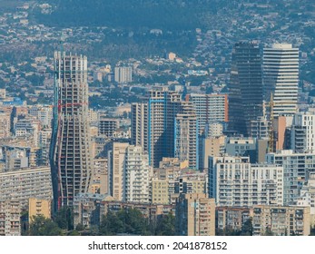 Tbilisi, Georgia. urban cityskape. aerial city view
