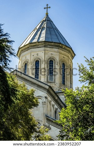Tbilisi Georgian Orthodox Kashveti Church of St. George, located across from the Parliament building on Shota Rustaveli Avenue. Tbilisi, Georgia.