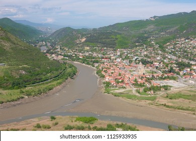 Tbilisi River Splitting. Kura River Bifurcation