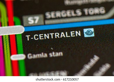 T-Centralen Station. Stockholm Metro Map.