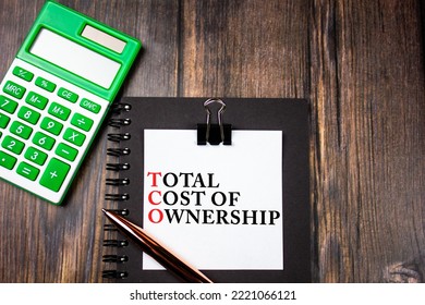 The TCO Total Cost Of Ownership - concept text. Business concept.