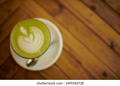 Te Matcha Over Wood Table