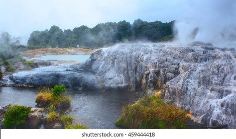 Te Puia Thermal Park. Rotorua Town, New Zealand.