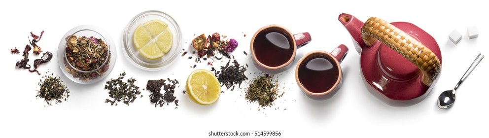 Tea Accessories On A White Background