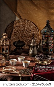 Tea In Arabian Cawa Cup And Teapot. Ramadan Vibes