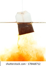 Tea Bag Dipped In Hot Water