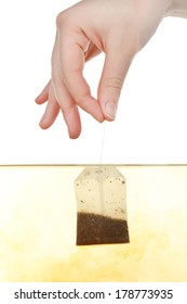 Tea Bag Dipped In Hot Water